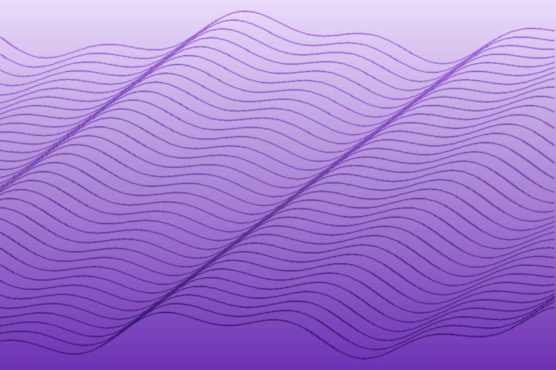 Generated abstract artwork, violet coast: waves pattern in violet tones