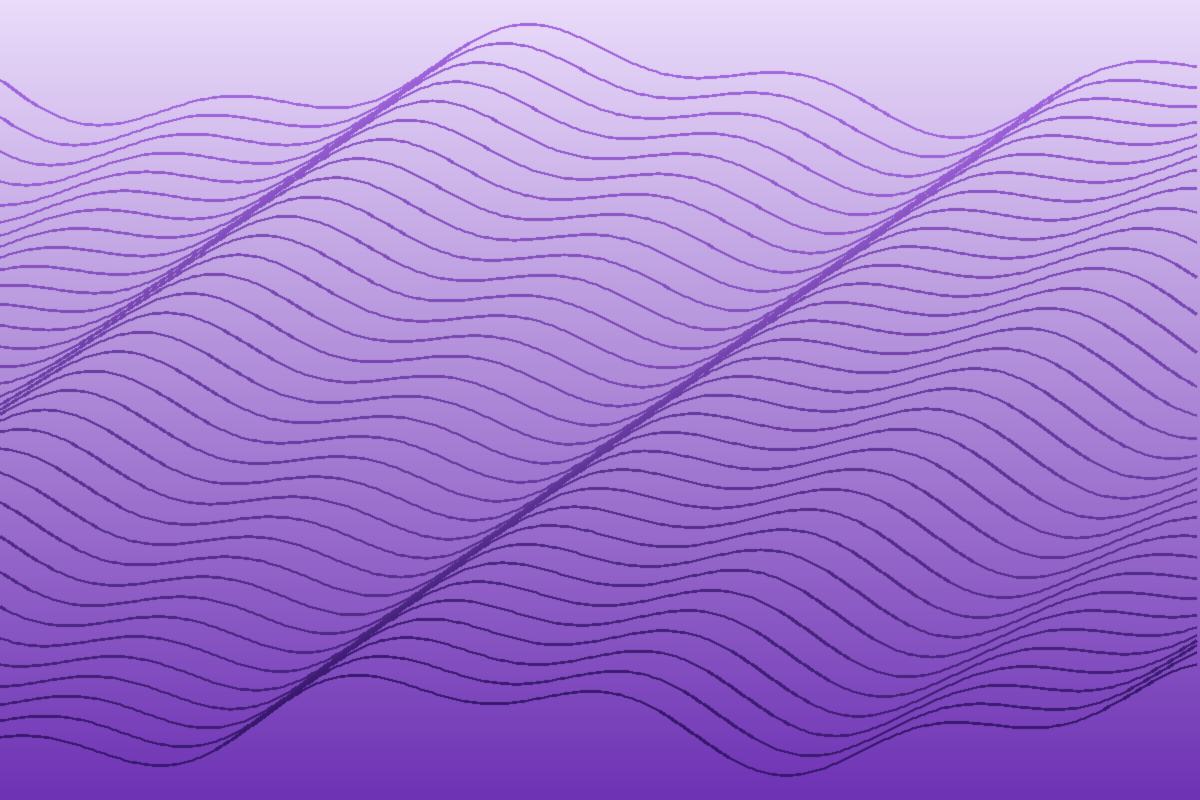 Generated abstract artwork, violet coast: waves pattern in violet tones