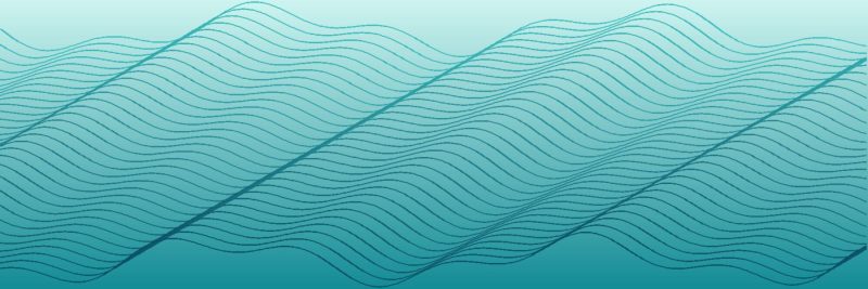 Generated abstract artwork, long tide: waves pattern in aqua tones